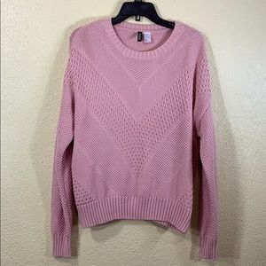 Divided Sweater Pink Size L Oversized Stretchy Pullover Long Sleeve